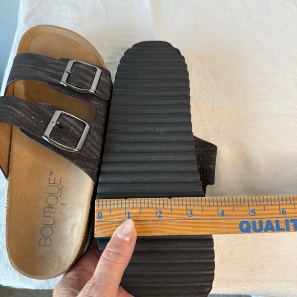 Black Sparkling Boutique Corkys Sandals cork footbed size 6 - Picture 8 of 8